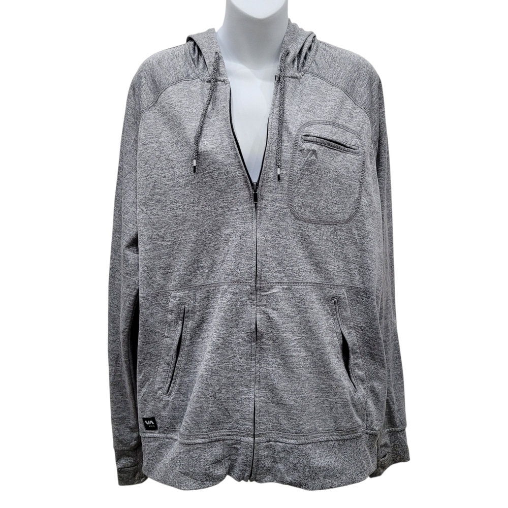 2/$20 RVCA Grey Zip Up Hoodie Jacket Size: Large